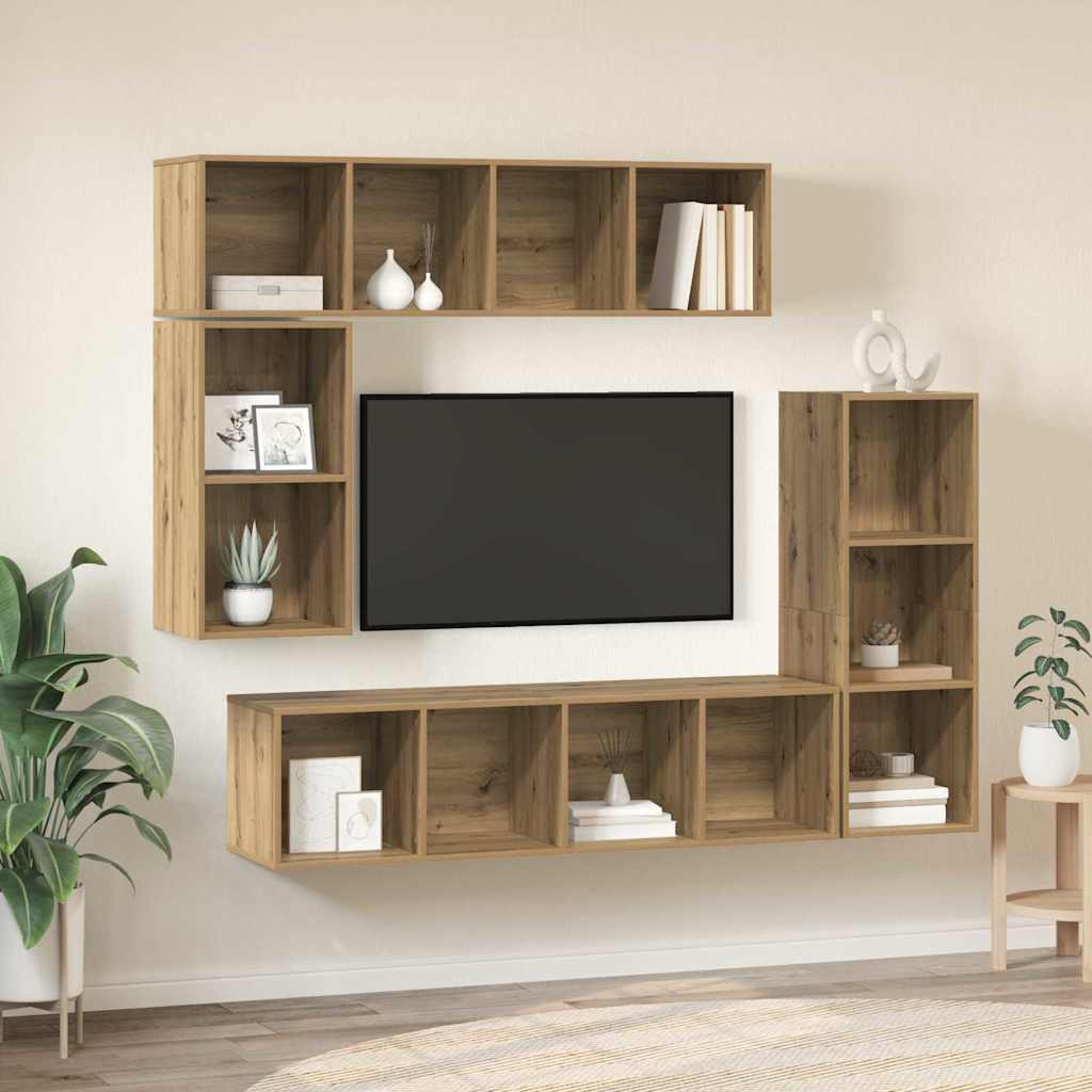 vidaXL TV-Schrankset 4 pcs Artisan-Eiche Holzwerkstoff