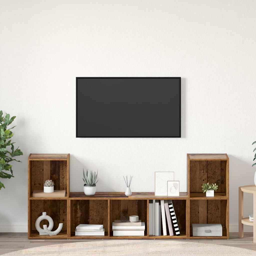 vidaXL TV-Schrankset Wandmontiert 3 pcs Braun Holzwerkstoff