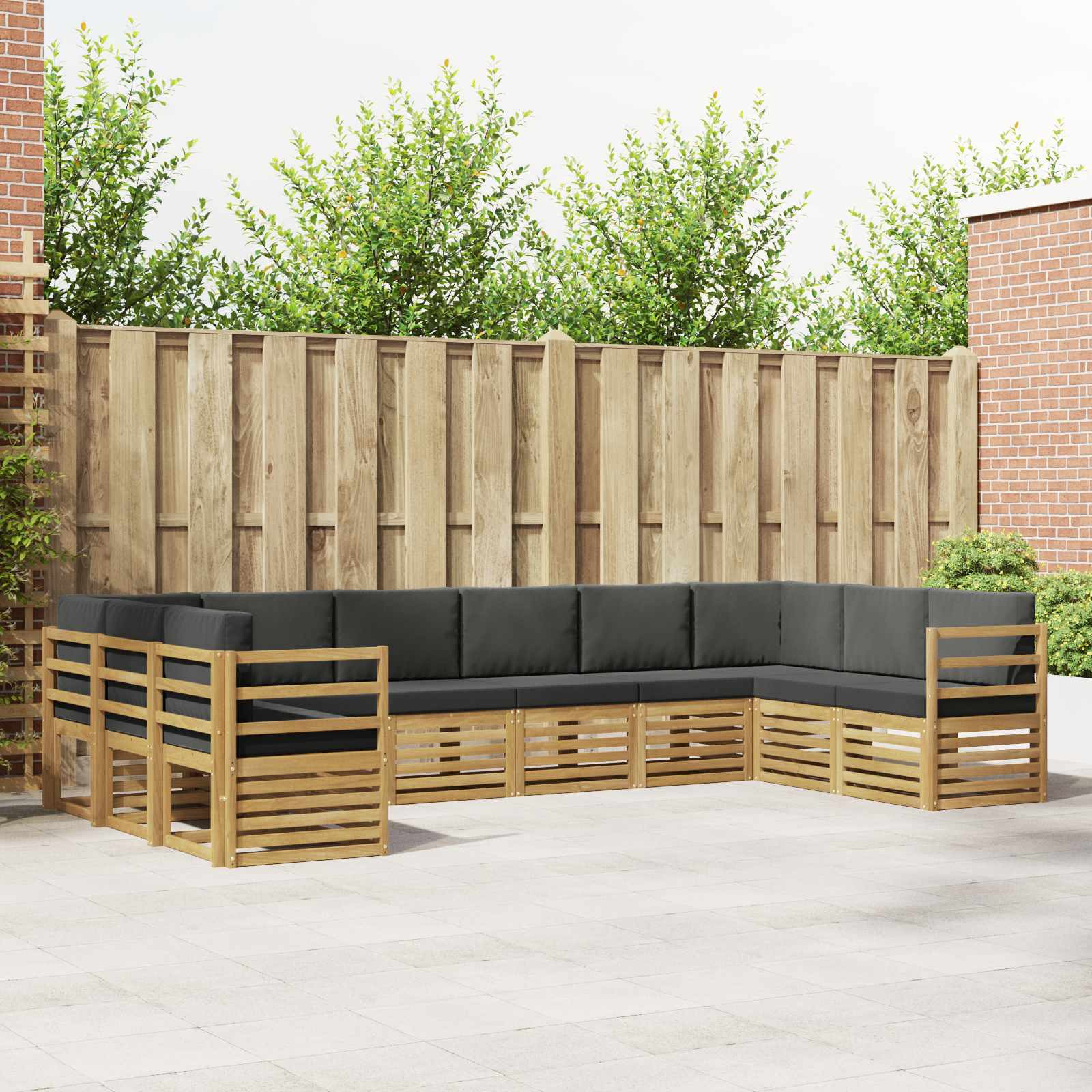 vidaXL Ecksofa Set 10 pcs Weiß und Anthrazit 363 x 185,5 x 73 cm