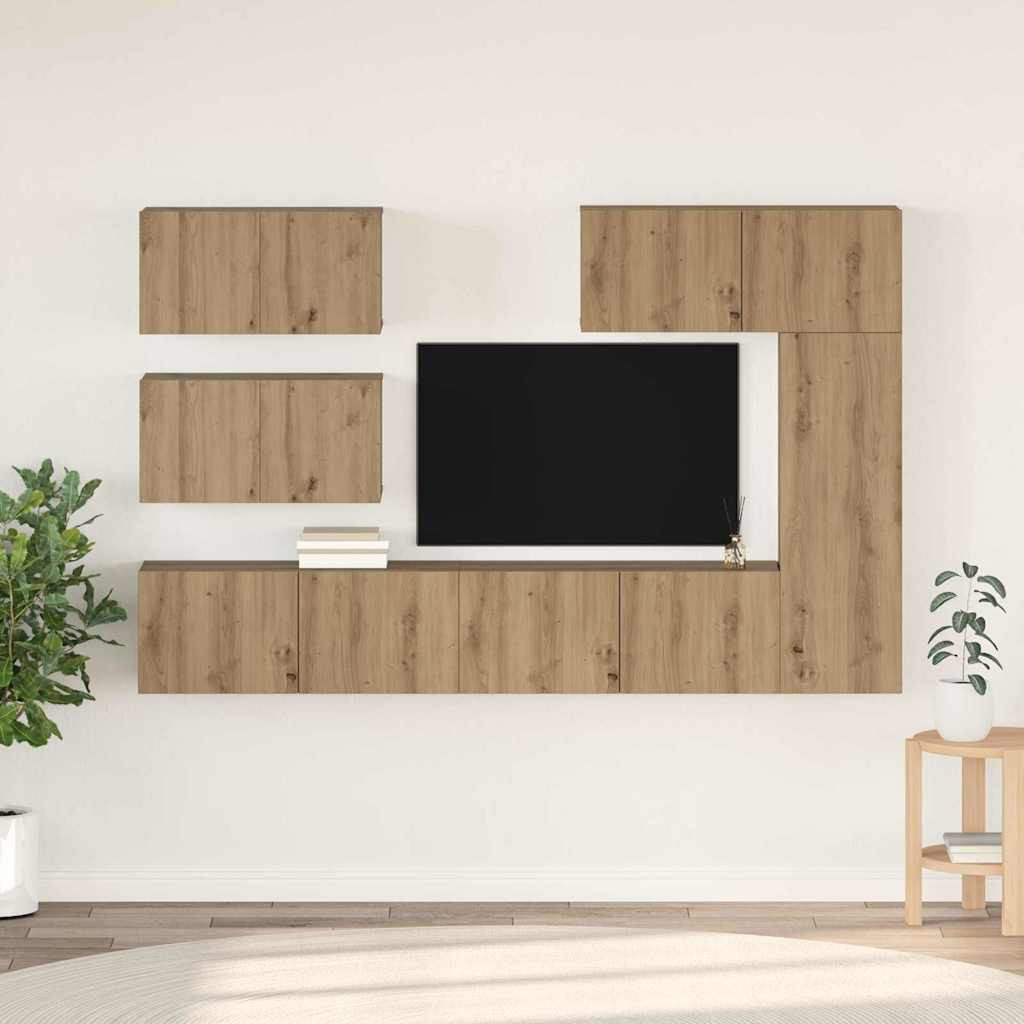 vidaXL TV-Schrankset 6 pcs Artisan-Eiche Holzwerkstoff