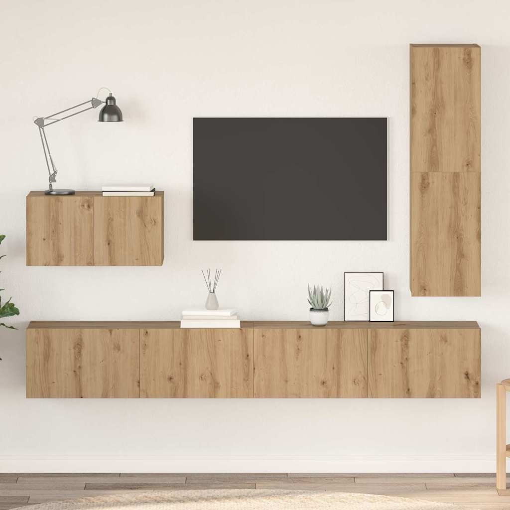 vidaXL TV-Schrankset 4 pcs Artisan-Eiche Holzwerkstoff