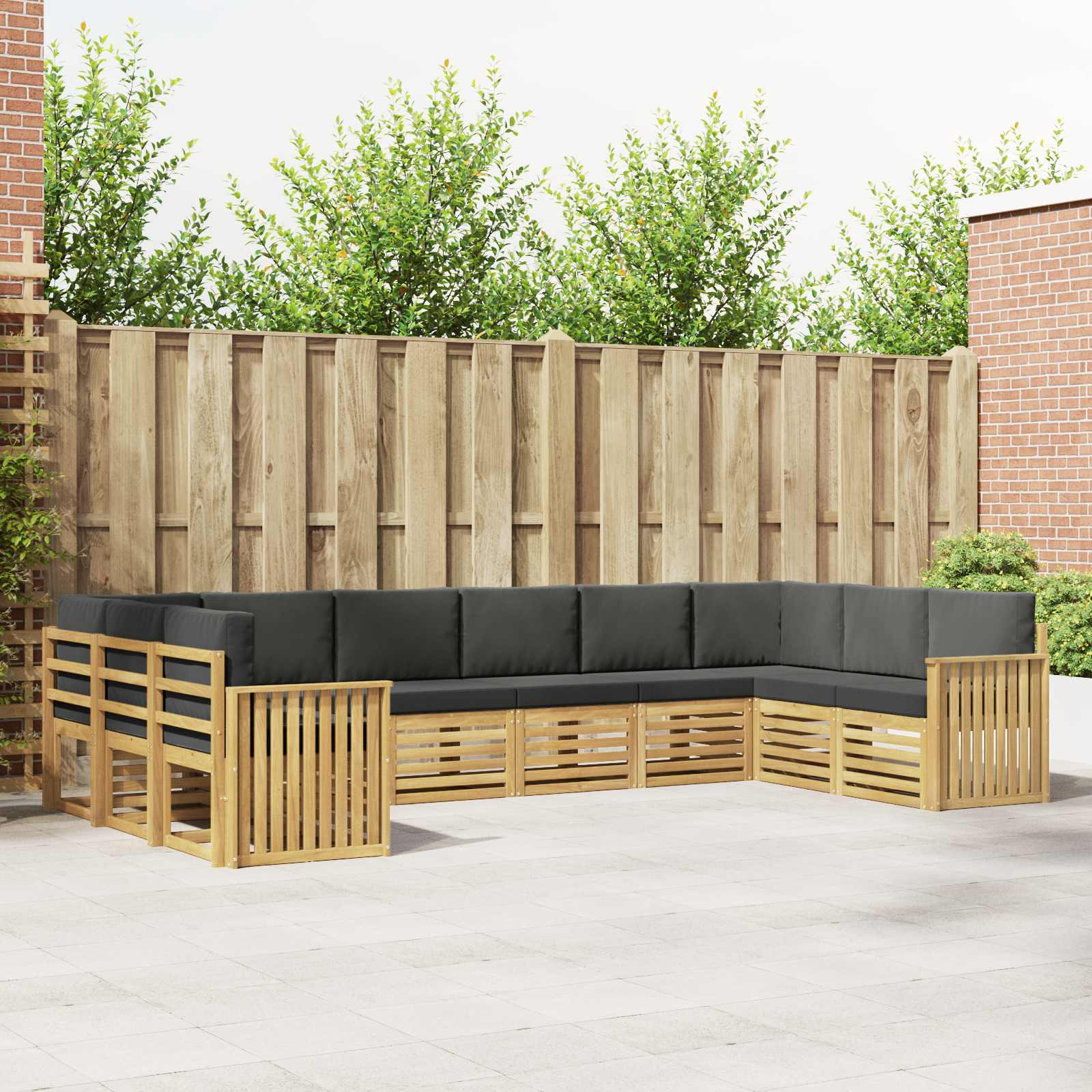 vidaXL Outdoor-Sofagarnitur 10 pcs Weiß und Anthrazit