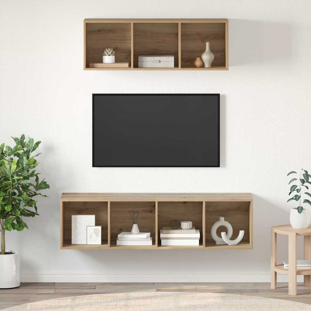 vidaXL TV-Schrankset 2 pcs Artisan-Eiche Holzwerkstoff