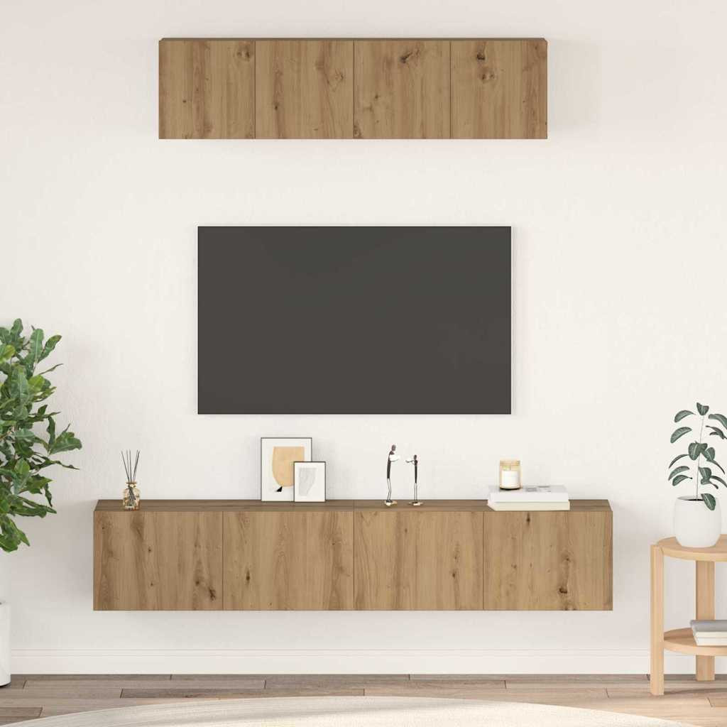 vidaXL TV-Schrankset 4 pcs Artisan-Eiche Holzwerkstoff