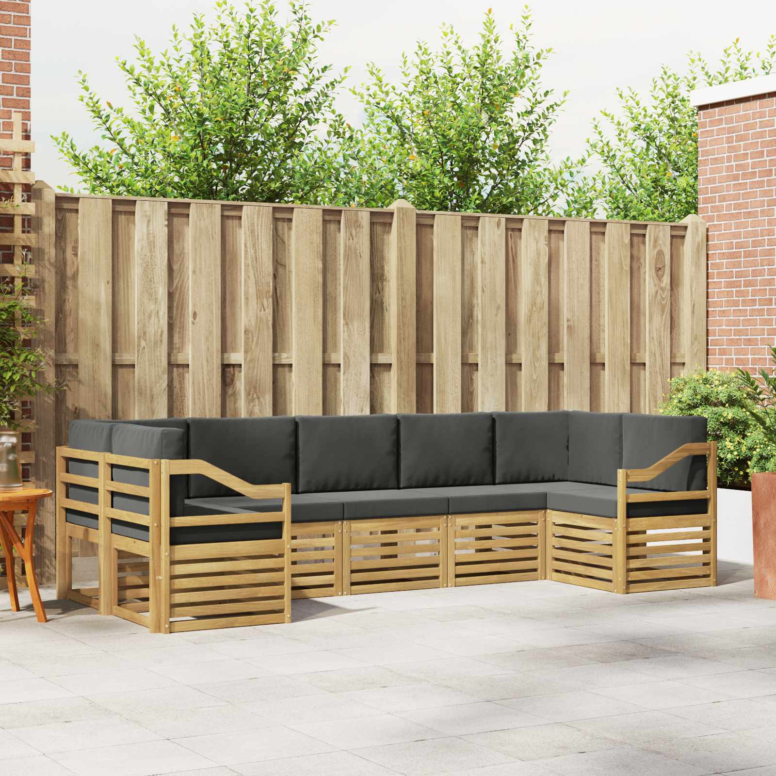 vidaXL Ecksofa Set 7 pcs Weiß und Anthrazit 304 x 126,5 x 73 cm