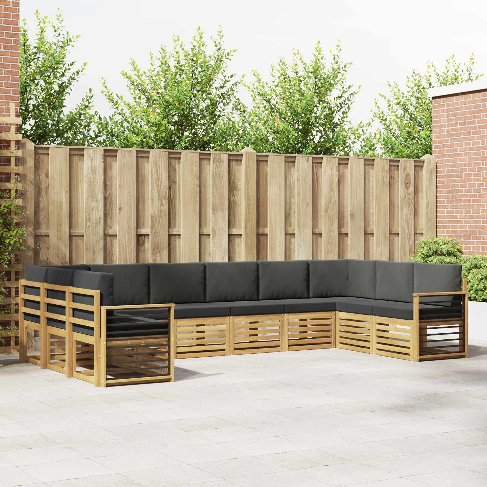 vidaXL Ecksofa Set 10 pcs Weiß und Anthrazit 363 x 187,5 x 73 cm