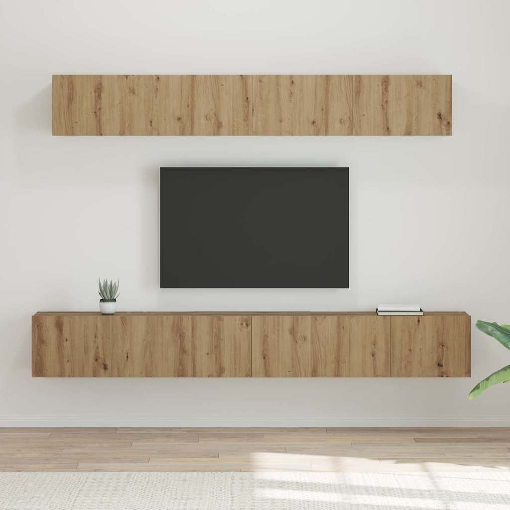 vidaXL TV-Schrankset 5 pcs Artisan-Eiche Holzwerkstoff