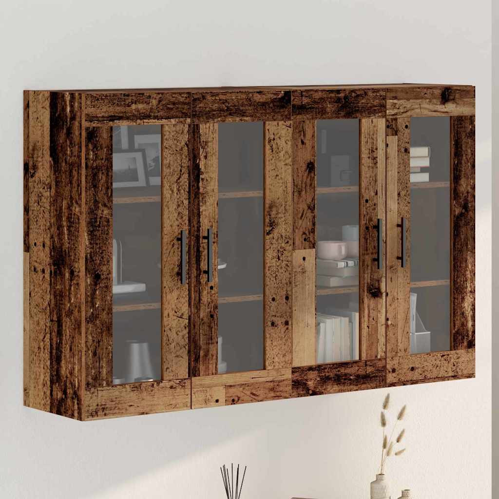 vidaXL Wandmontierte Schränke 2 pcs Altholz 69,5 x 34 x 90 cm