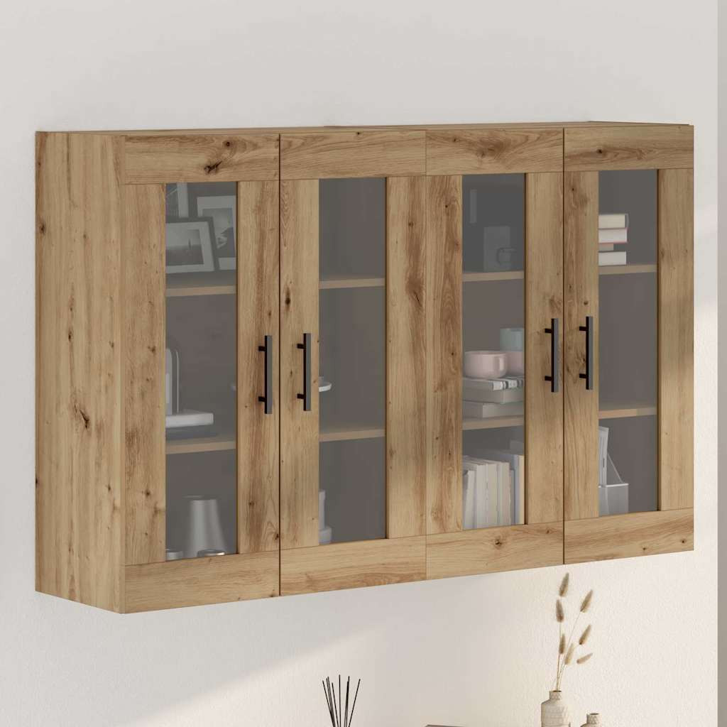 vidaXL Wandmontierte Schränke 2 pcs Artisan-Eiche und Schwarz