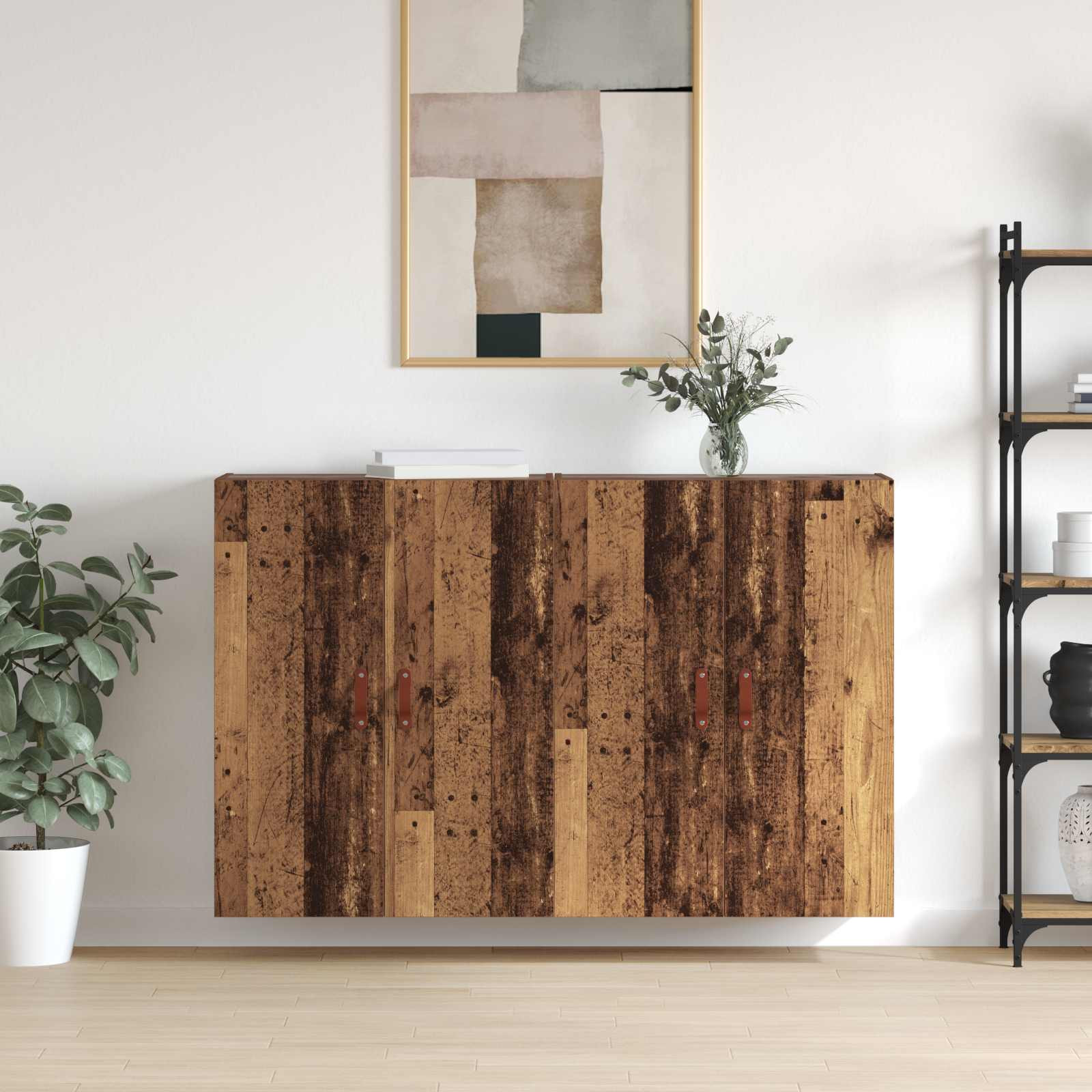 vidaXL Wandschrank 2 pcs Altholz 69,5 x 34 x 90 cm Holzwerkstoff