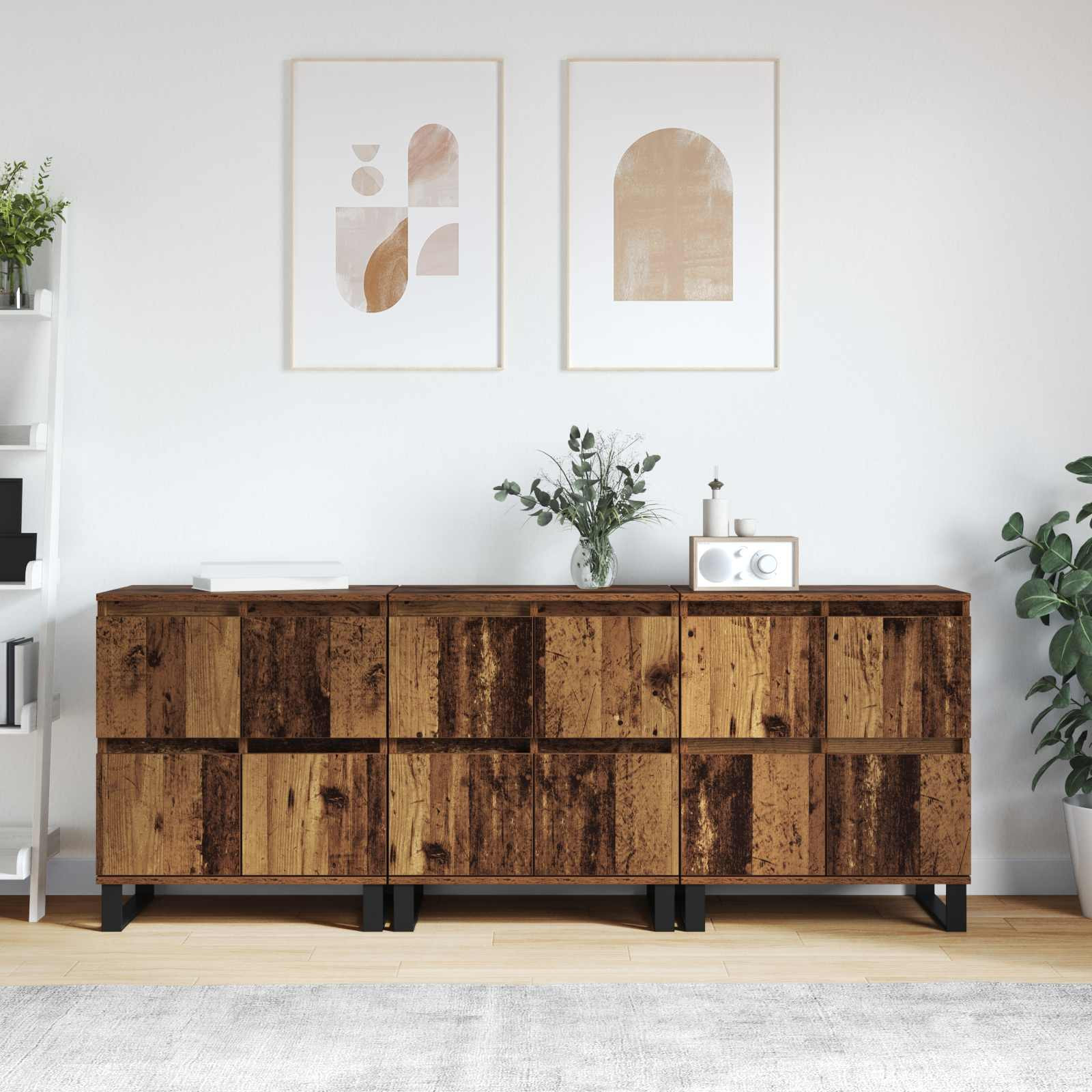 vidaXL Sideboard 3 pcs Altholz 60 x 35 x 70 cm