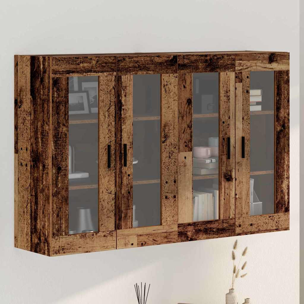 vidaXL Wandmontierte Schränke 2 pcs Altholz 69,5 x 34 x 90 cm