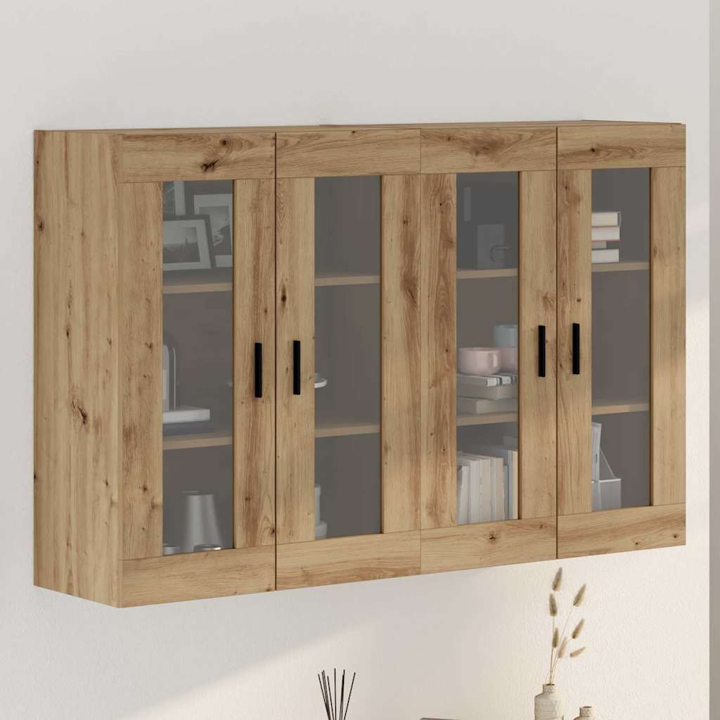 vidaXL Wandmontierte Schränke 2 pcs Artisan-Eiche 69,5 x 34 x 90 cm