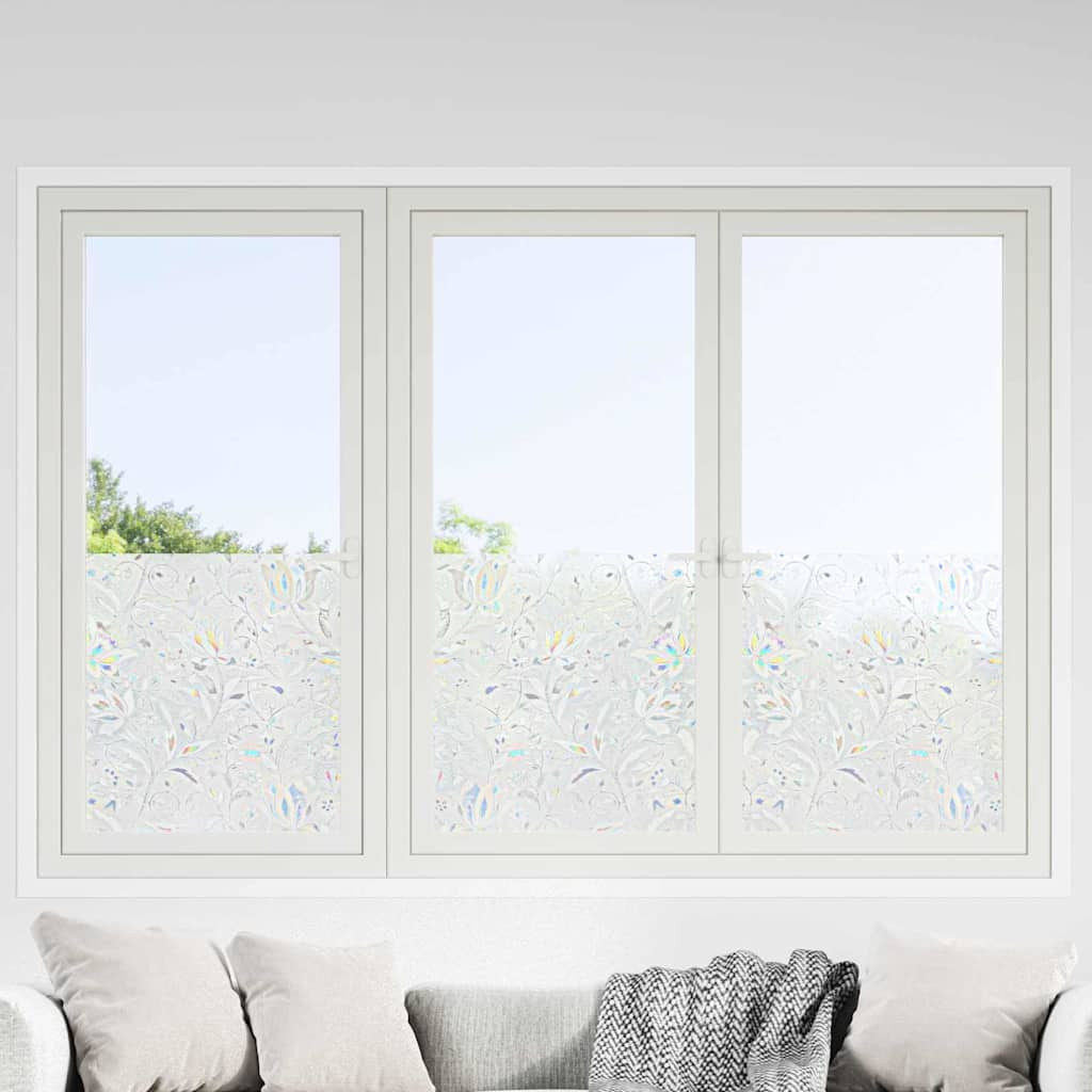 vidaXL Statische Fensterfolie Blumen-Muster 90 x 500 cm PVC