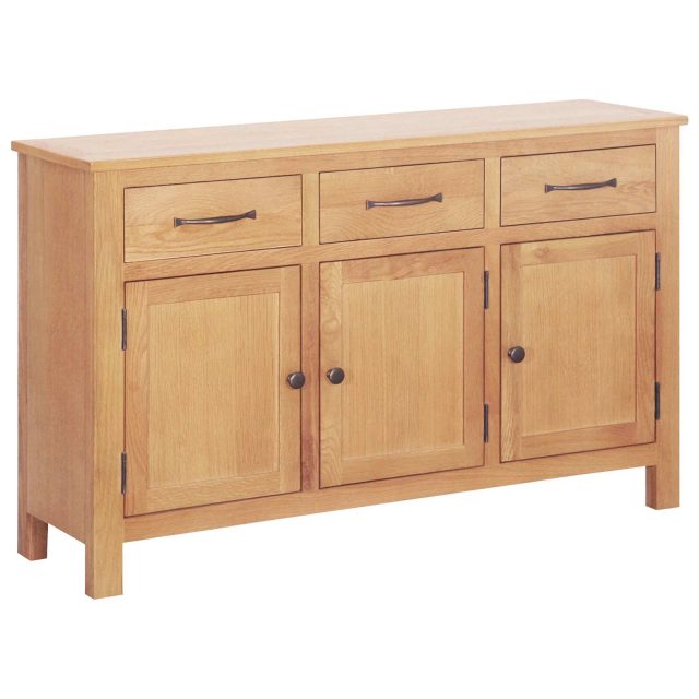 vidaXL Sideboard Braun 112 x 33,5 x 70 cm Massivholz Eiche