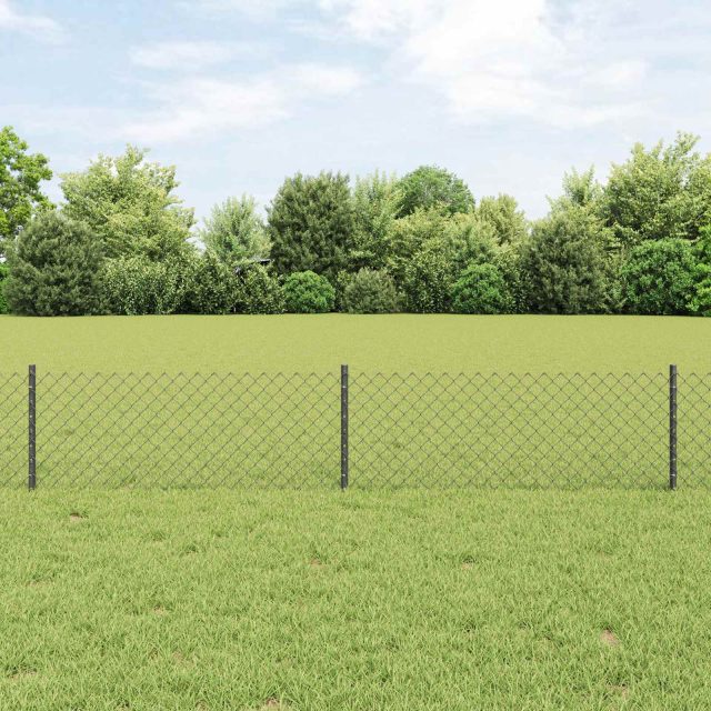 vidaXL Maschendrahtzaun mit Pfosten 10 x 0,4 m PVC-beschichteter Stahl