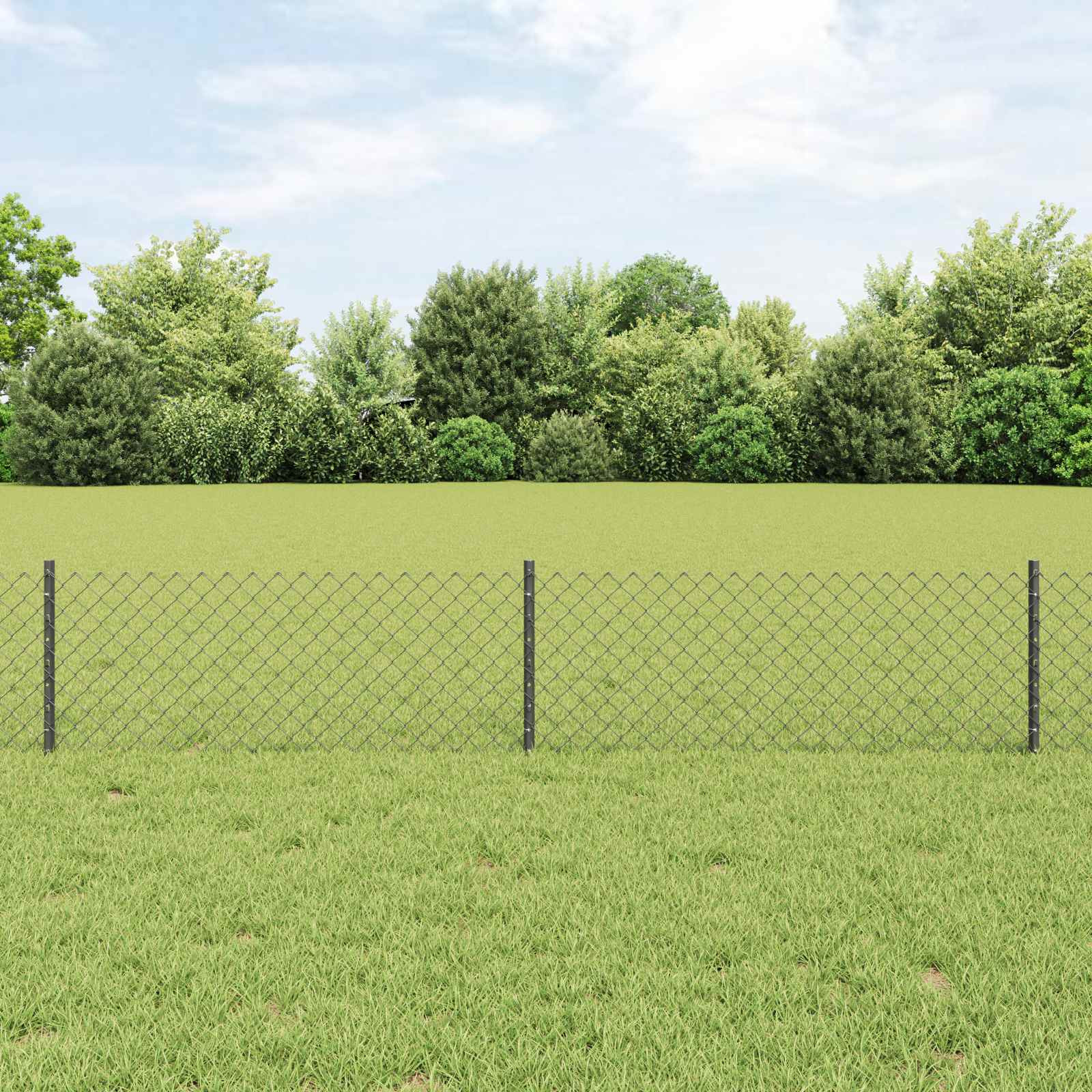 vidaXL Maschendrahtzaun mit Pfosten 10 x 0,4 m PVC-beschichteter Stahl