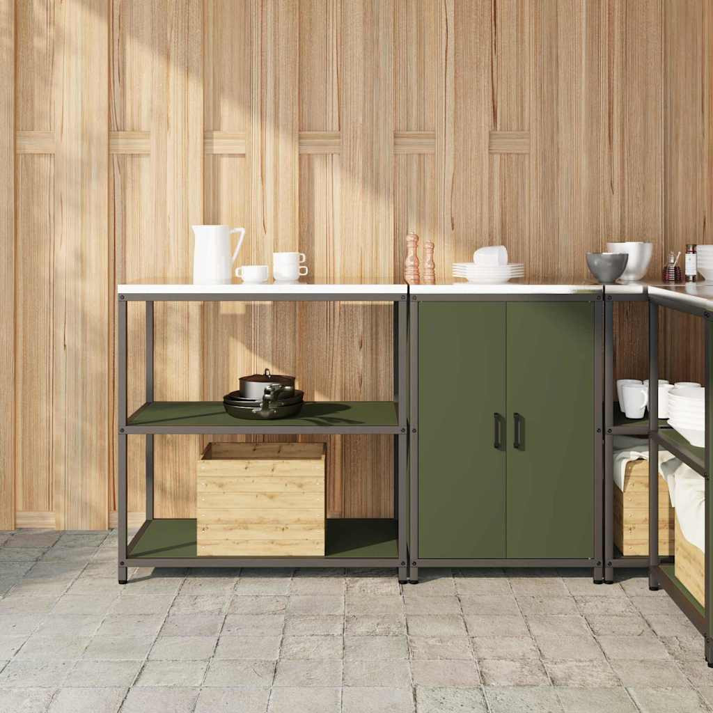 vidaXL Aufbewahrungsset für die Küche HATTEM 2 pcs Olivgrün