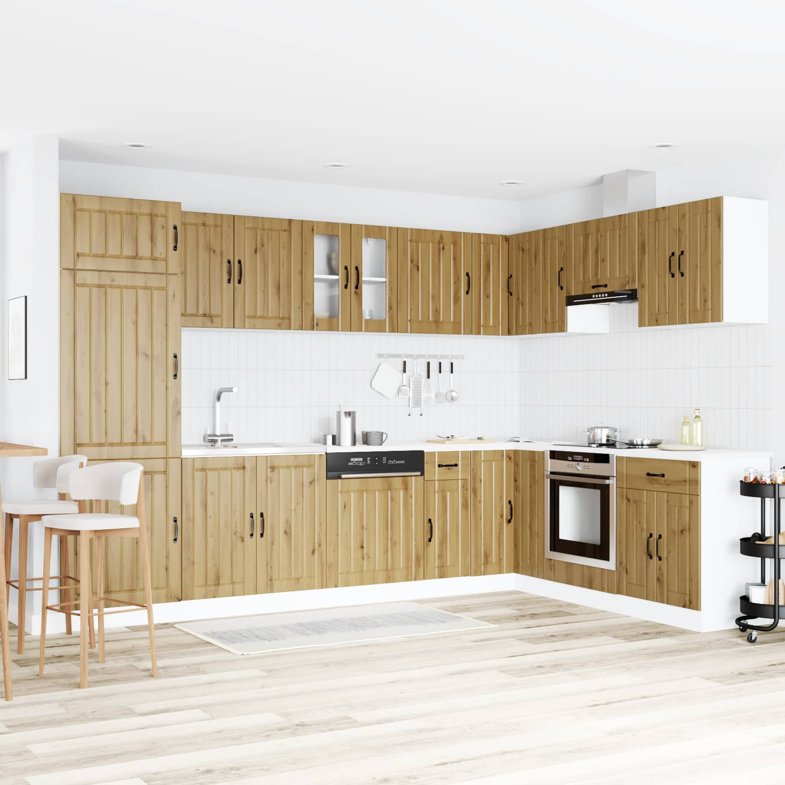 vidaXL Waschbecken-Unterschrank Lucca 2 Stk. Artisan-Eiche