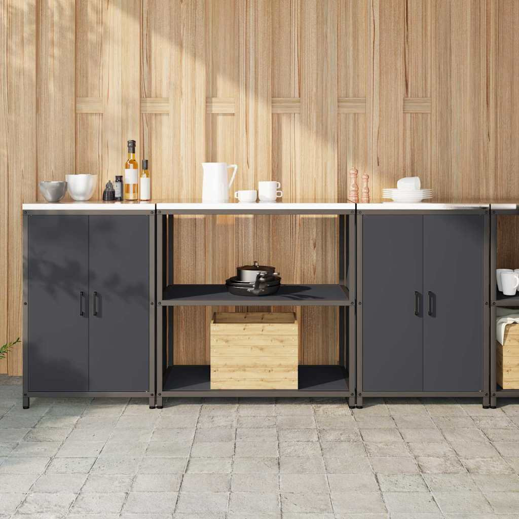 vidaXL Aufbewahrungsset für die Küche HATTEM 3 pcs Anthrazit