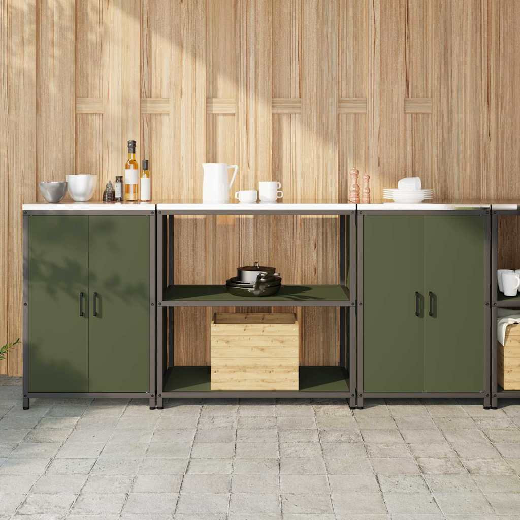 vidaXL Aufbewahrungsset für die Küche HATTEM 3 pcs Olivgrün
