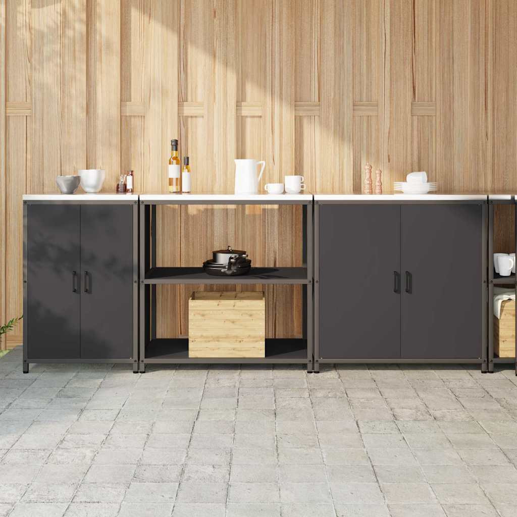 vidaXL Aufbewahrungsset für die Küche HATTEM 3 pcs Schwarz