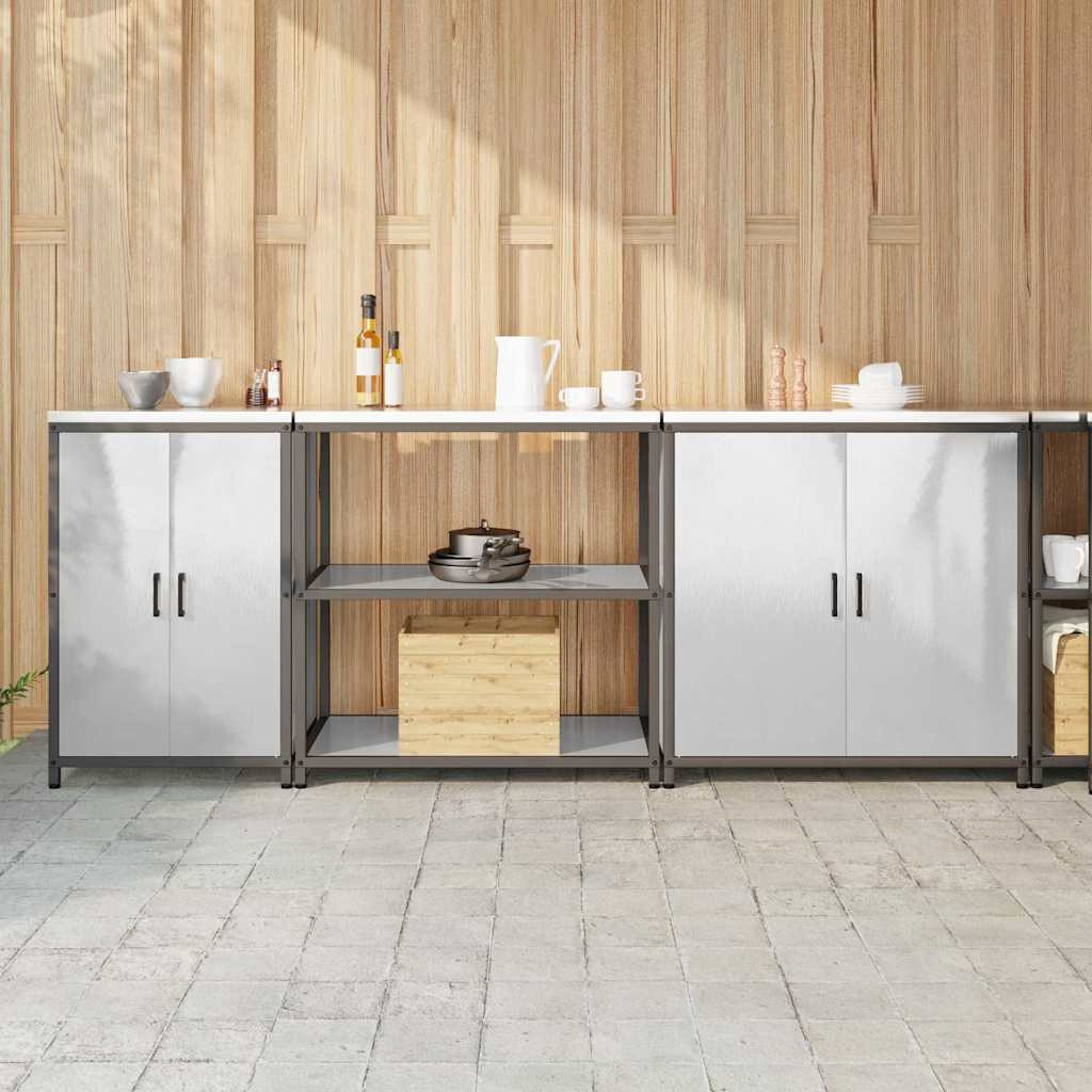 vidaXL Aufbewahrungsset für die Küche HATTEM 3 pcs Silber Edelstahl