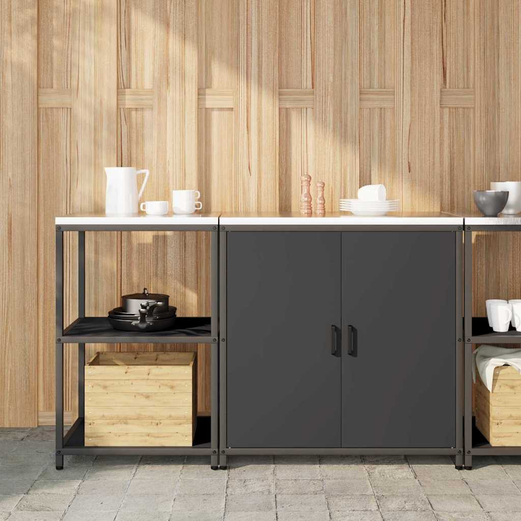 vidaXL Aufbewahrungsset für die Küche HATTEM 2 pcs Schwarz