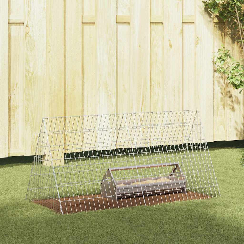vidaXL Hühnerkäfig Silber 110 x 55 x 55 cm Verzinkter Stahl