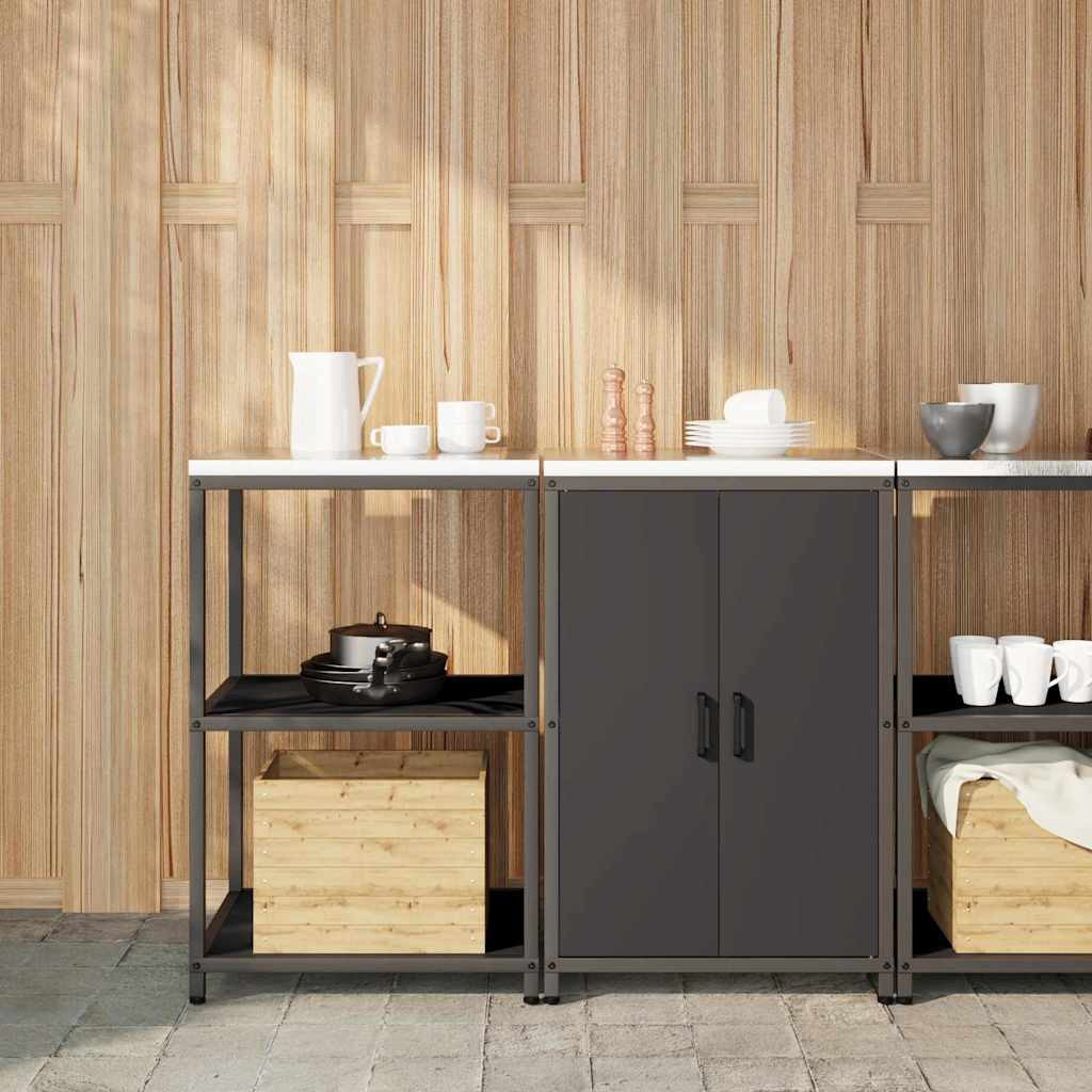 vidaXL Aufbewahrungsset für die Küche HATTEM 2 pcs Schwarz