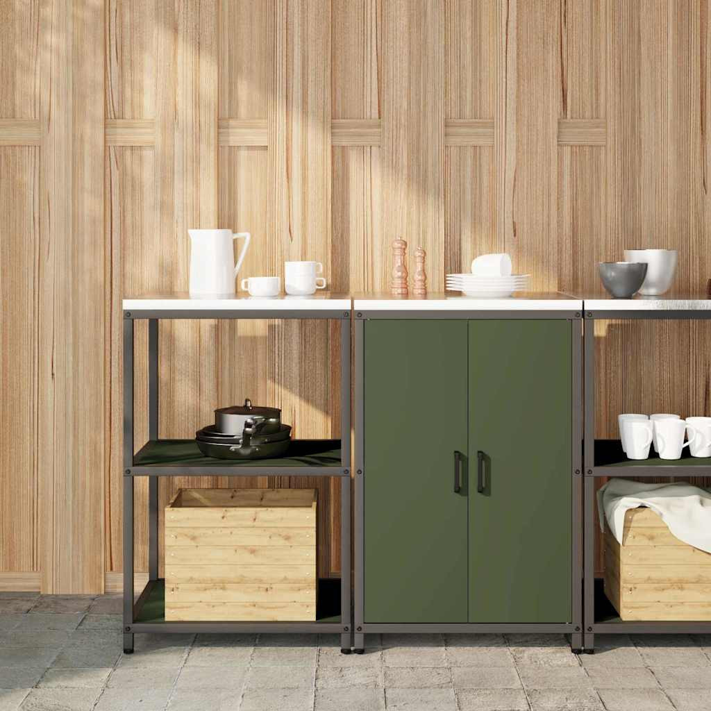 vidaXL Aufbewahrungsset für die Küche HATTEM 2 pcs Olivgrün