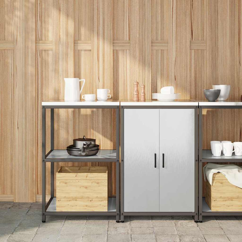 vidaXL Aufbewahrungsset für die Küche HATTEM 2 pcs Silber Edelstahl