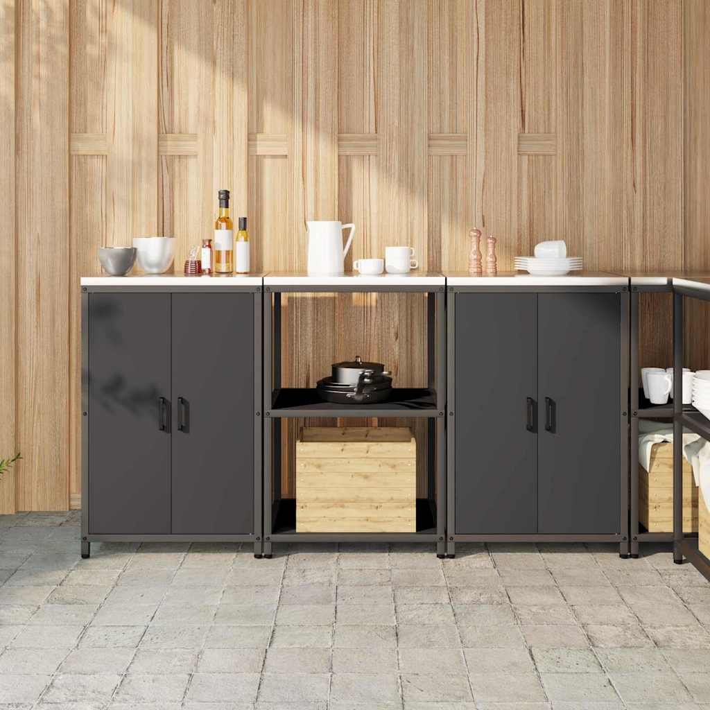vidaXL Aufbewahrungsset für die Küche HATTEM 3 pcs Schwarz