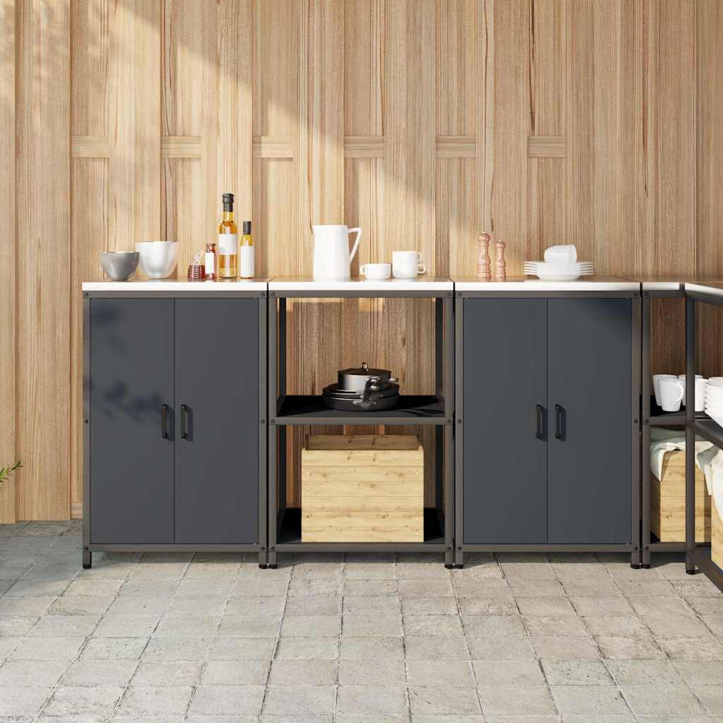 vidaXL Aufbewahrungsset für die Küche HATTEM 3 pcs Anthrazit