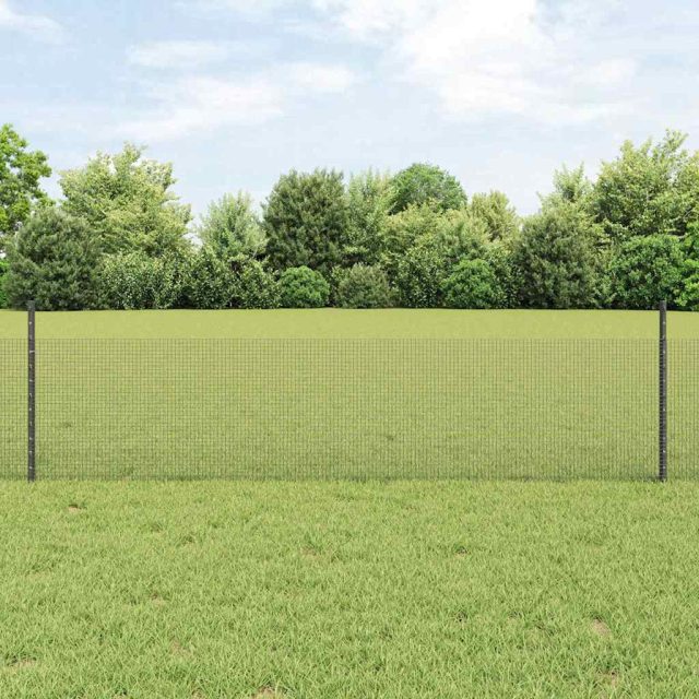 vidaXL Geschweißter Drahtzaun mit Pfosten 10 x 0,5 m Verzinkter Stahl