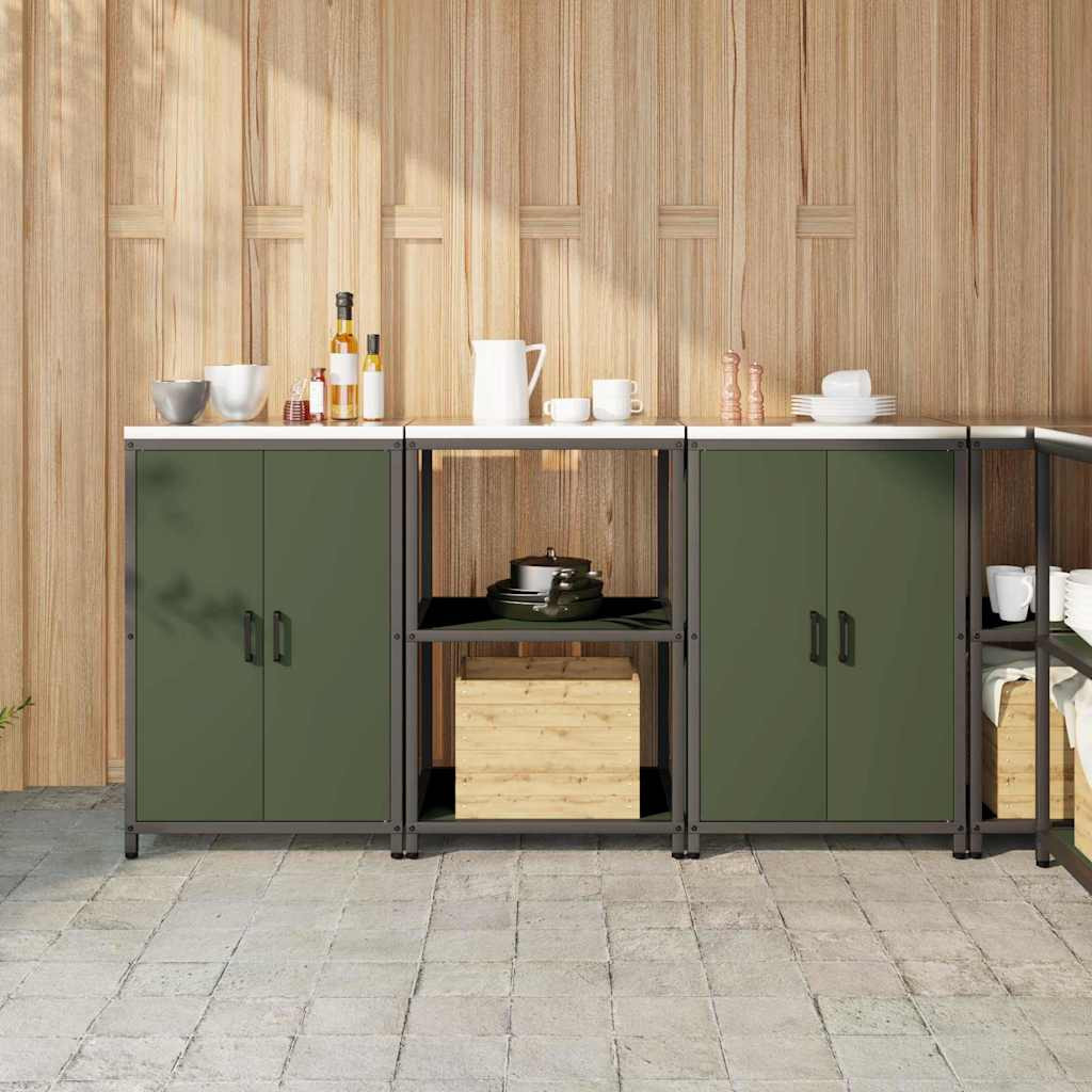 vidaXL Aufbewahrungsset für die Küche HATTEM 3 pcs Olivgrün