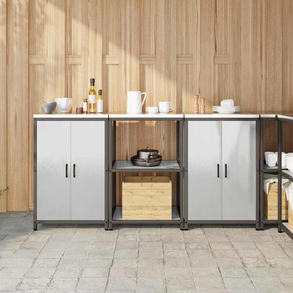 vidaXL Aufbewahrungsset für die Küche HATTEM 3 pcs Silber Edelstahl
