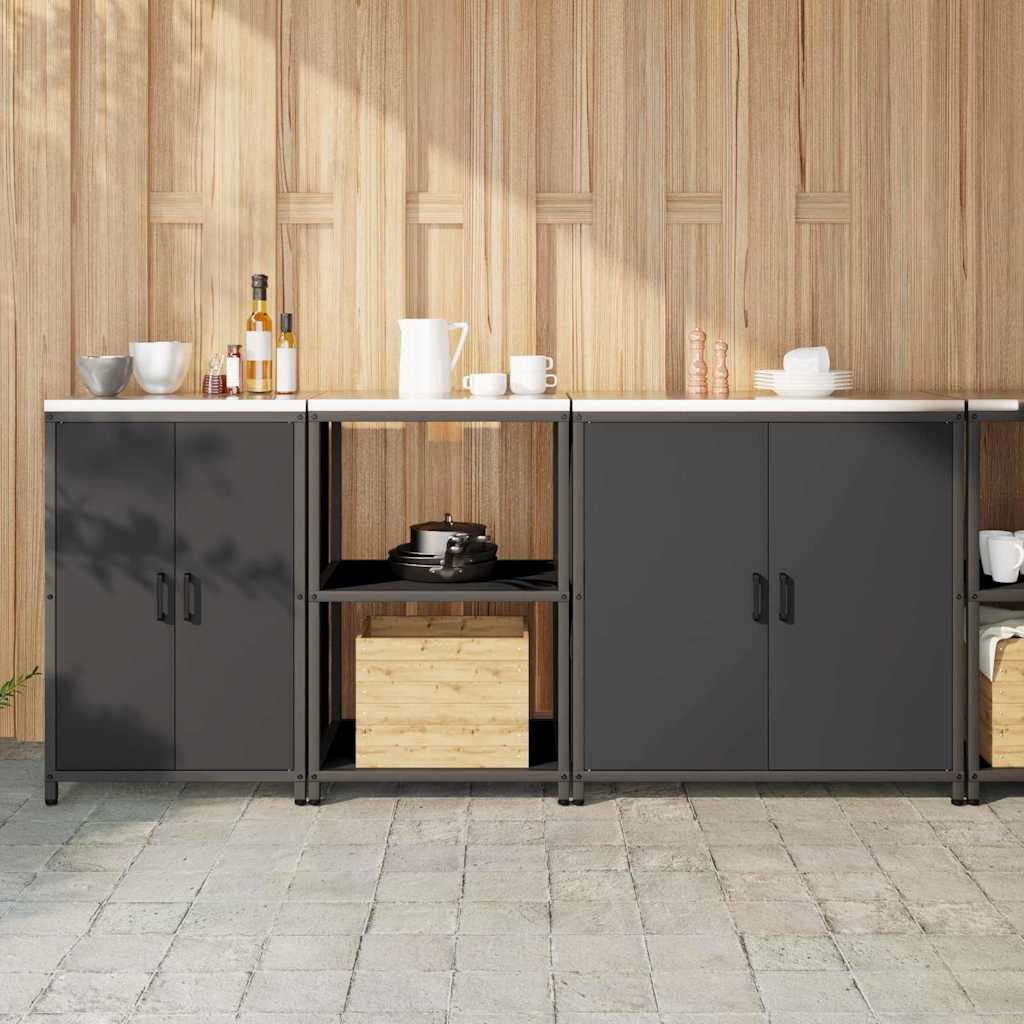 vidaXL Aufbewahrungsset für die Küche HATTEM 3 pcs Schwarz