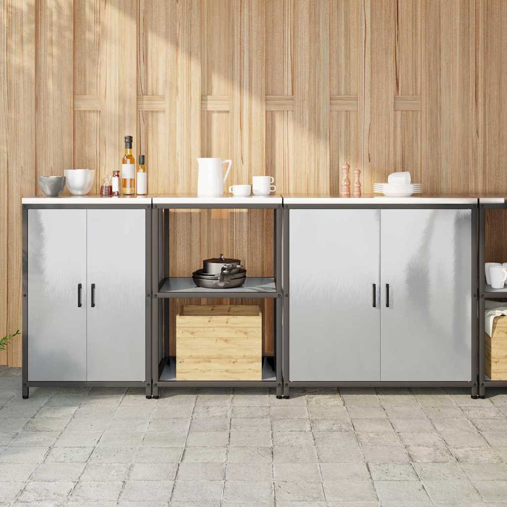 vidaXL Aufbewahrungsset für die Küche HATTEM 3 pcs Silber Edelstahl