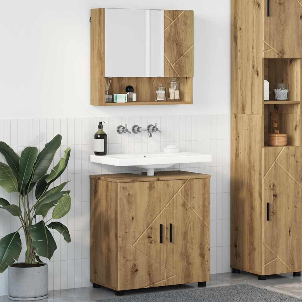 vidaXL Badezimmermöbel-Set 2 Stk. Artisan-Eiche 61 x 35 x 64 cm