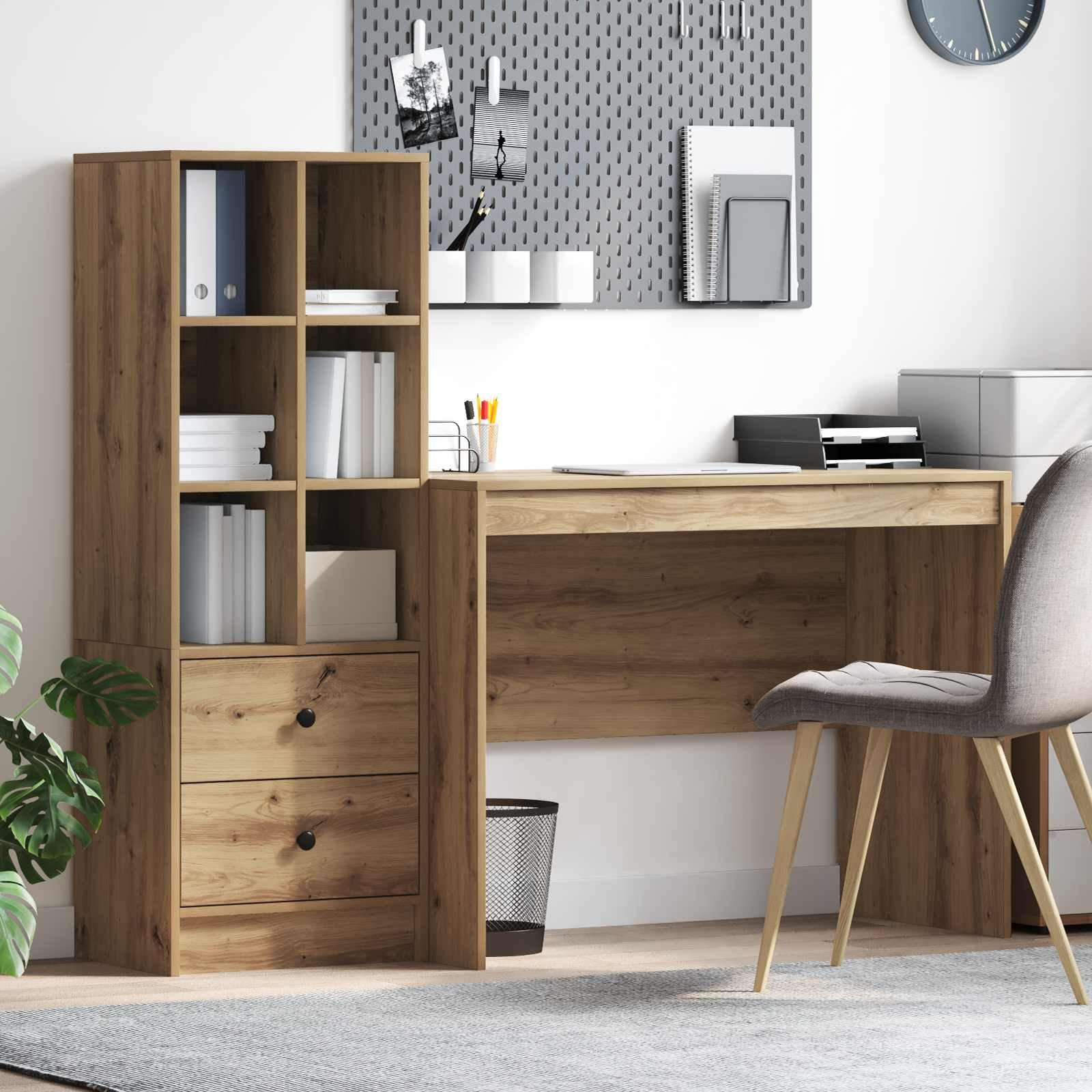 vidaXL Schreibtisch Artisan-Eiche 145.5 x 50 x 127 cm 2 Stk.