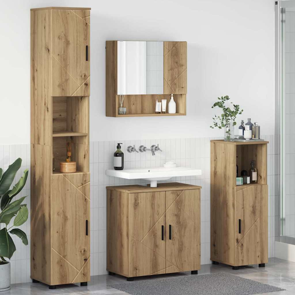 vidaXL Badezimmermöbel-Set 4 Stk. Artisan-Eiche 61 x 35 x 64 cm