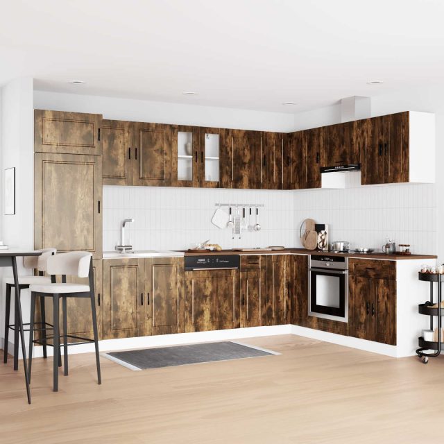 vidaXL Waschbecken-Unterschrank Porto 2 pcs Braun Holzwerkstoff