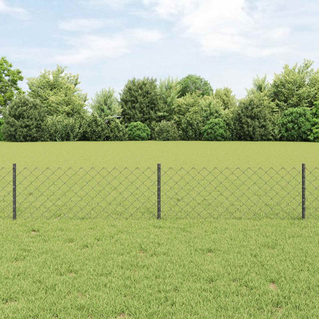 vidaXL Maschendrahtzaun mit Pfosten 10 x 0,4 m PVC-beschichteter Stahl