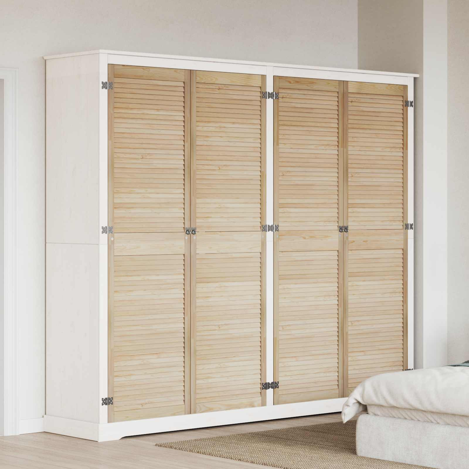 vidaXL Schranktür 4 pcs Natur 201 x 2,1 x 59,5 cm Massives Kiefernholz