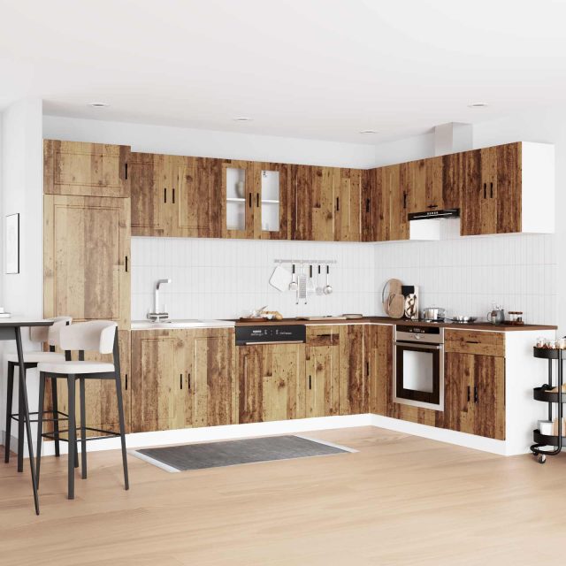 vidaXL Waschbecken-Unterschrank Porto 2 pcs Braun Holzwerkstoff