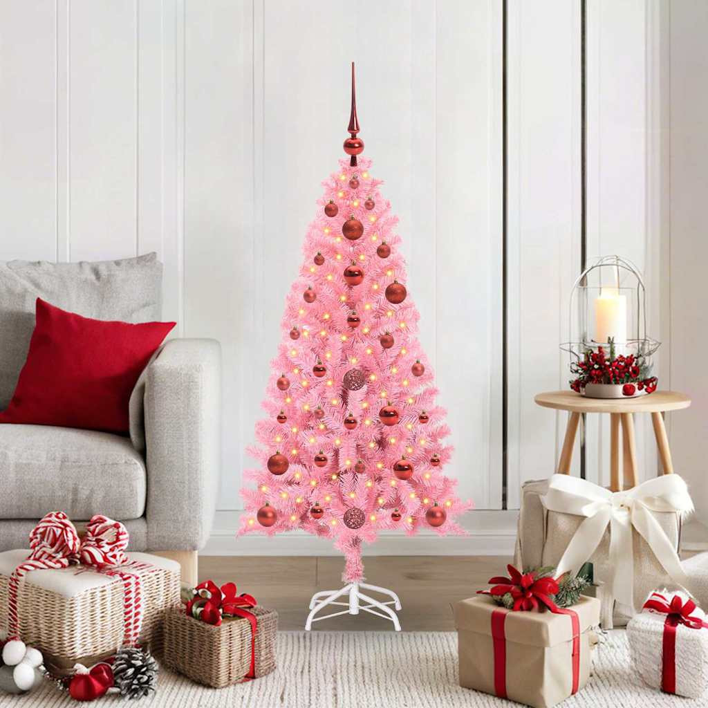 vidaXL Weihnachtsbaum Rosa 120 cm PVC