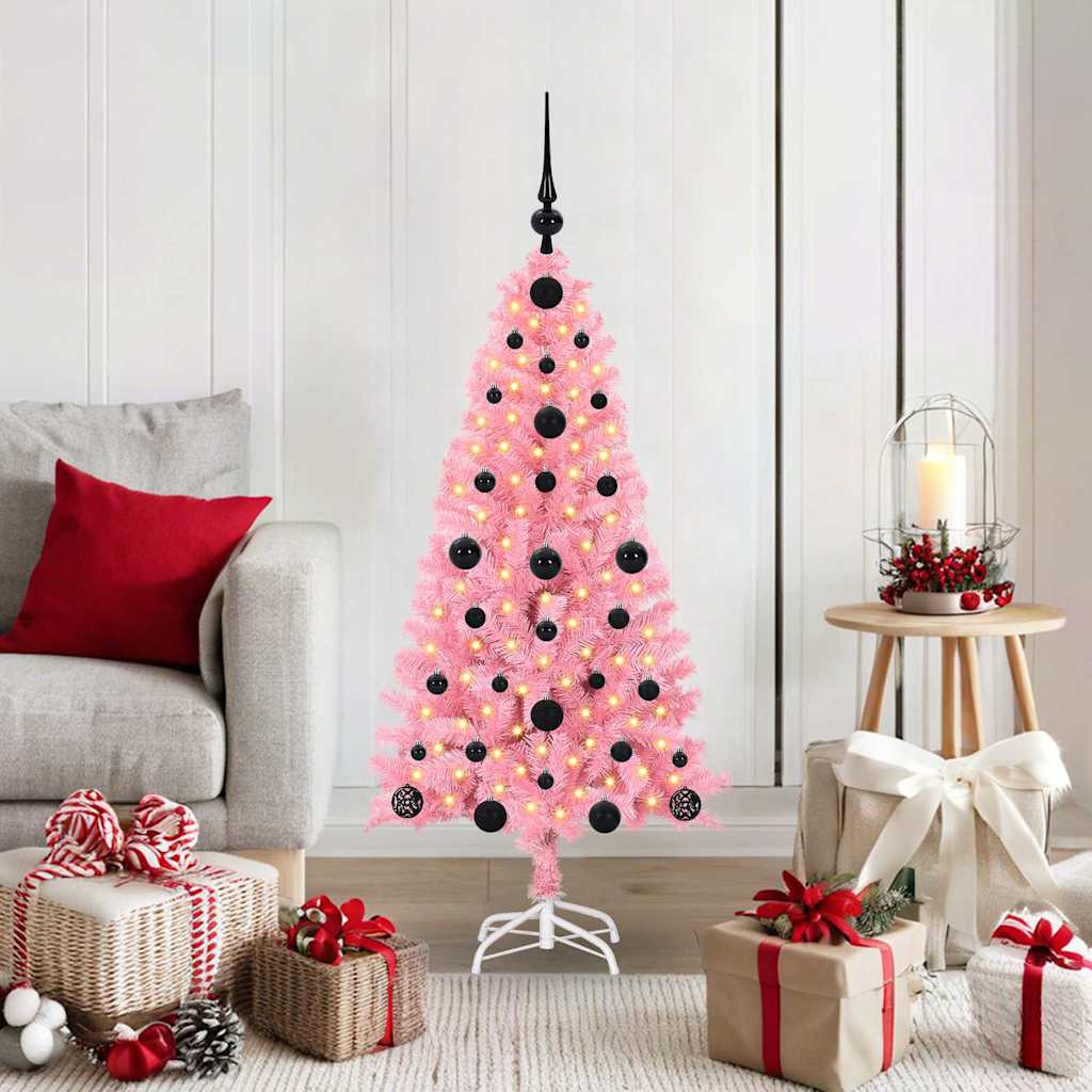 vidaXL Weihnachtsbaum Rosa 120 cm PVC