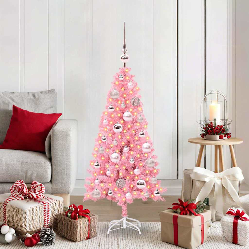 vidaXL Weihnachtsbaum Rosa 120 cm PVC