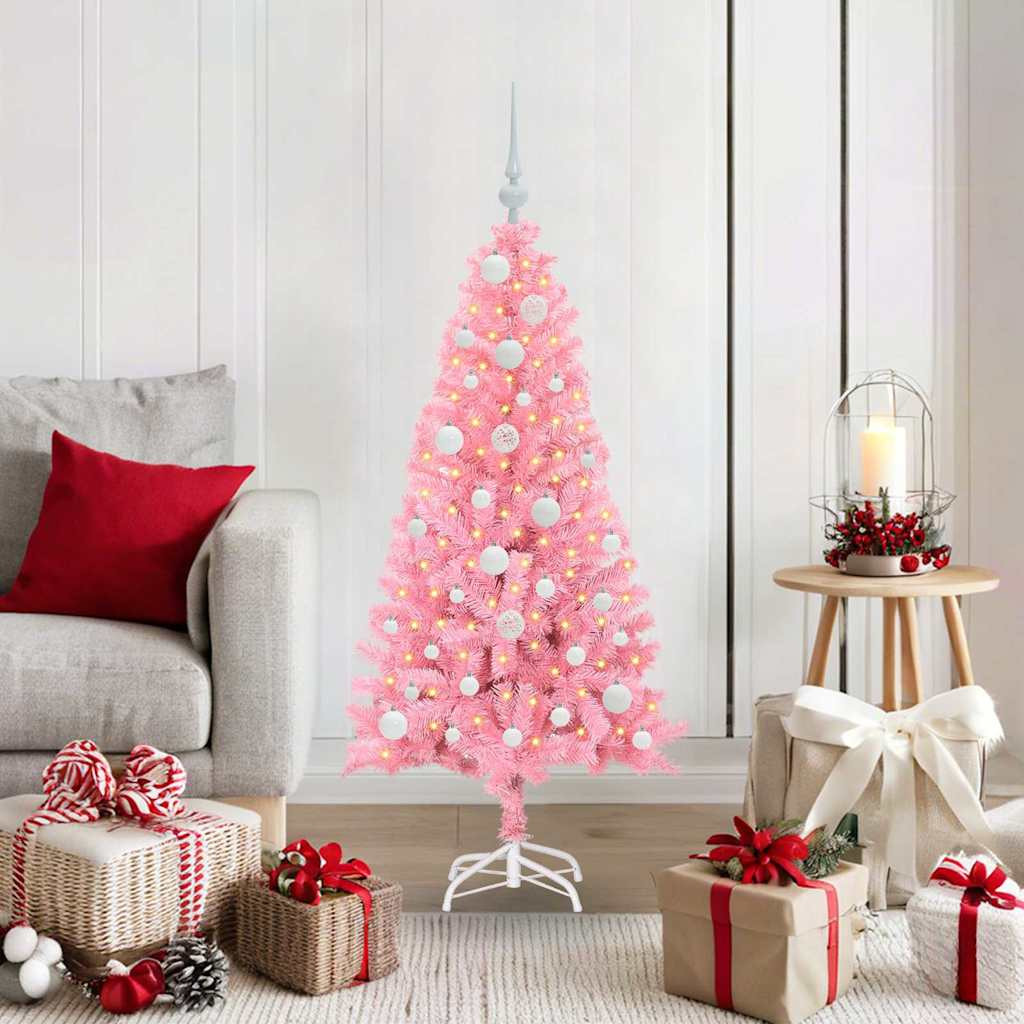 vidaXL Weihnachtsbaum Rosa 120 cm PVC